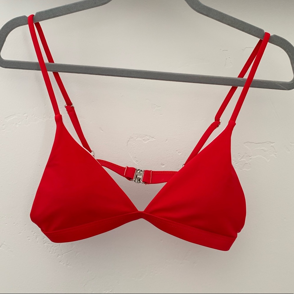 Red Triangle Bikini Top